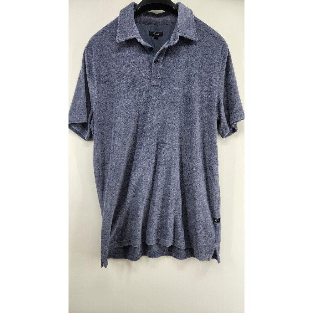 Rails Men's Navy Blue Large Short Sleeve Polo Shirt‎ 100% Cotton